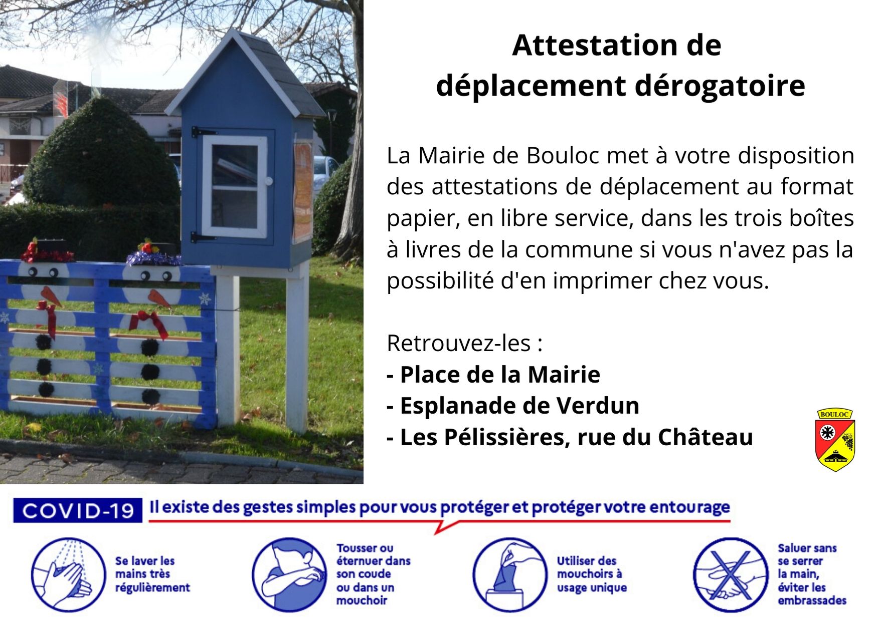 Attestation de déplacement dérogatoire