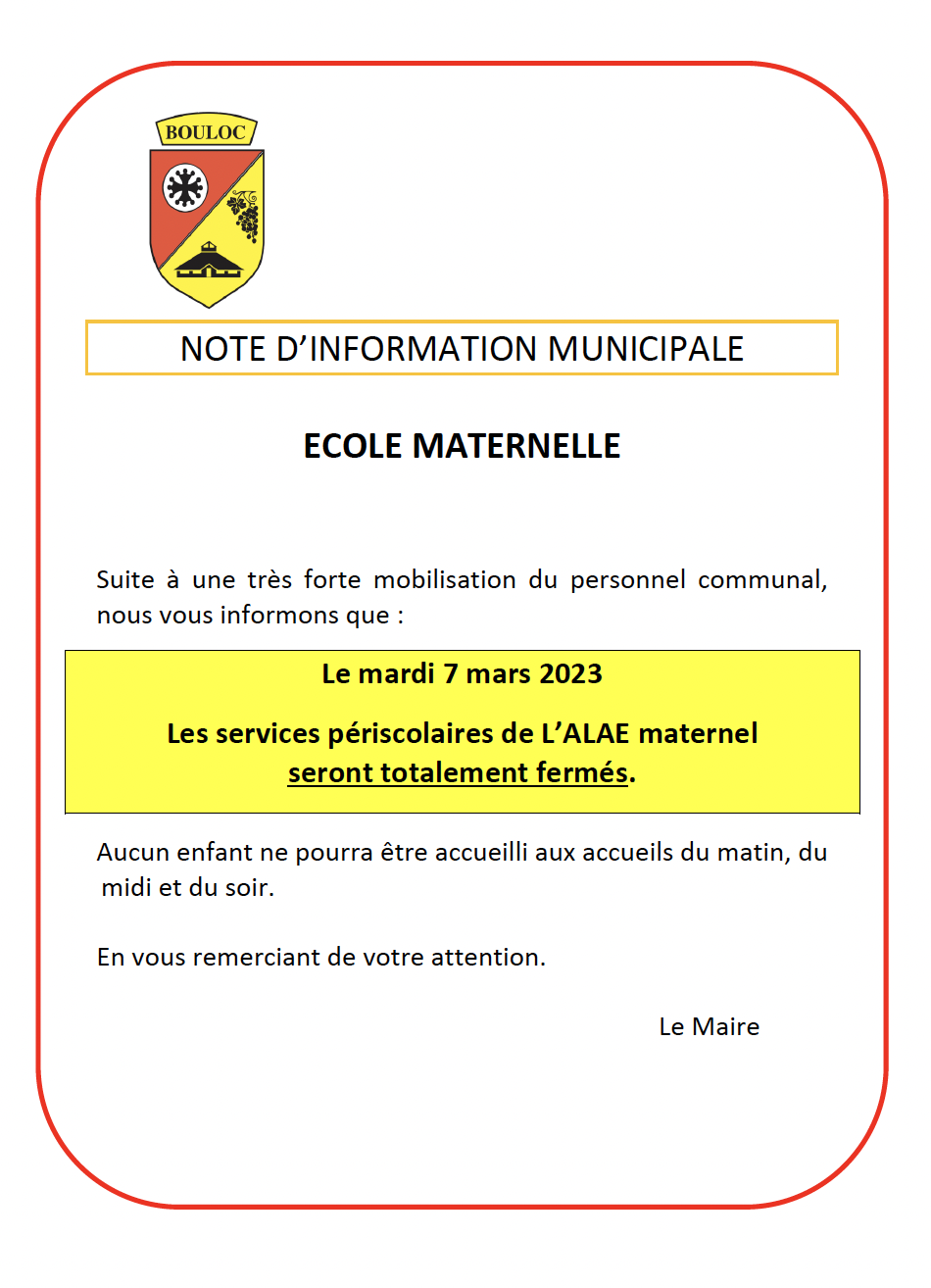 Greve ALAE Maternel